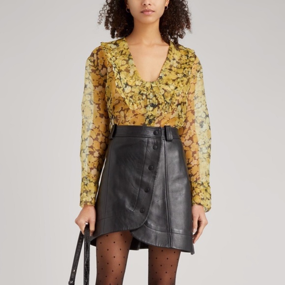 NEW Ganni Organza Shirt Top Flan 34 - Picture 9 of 17